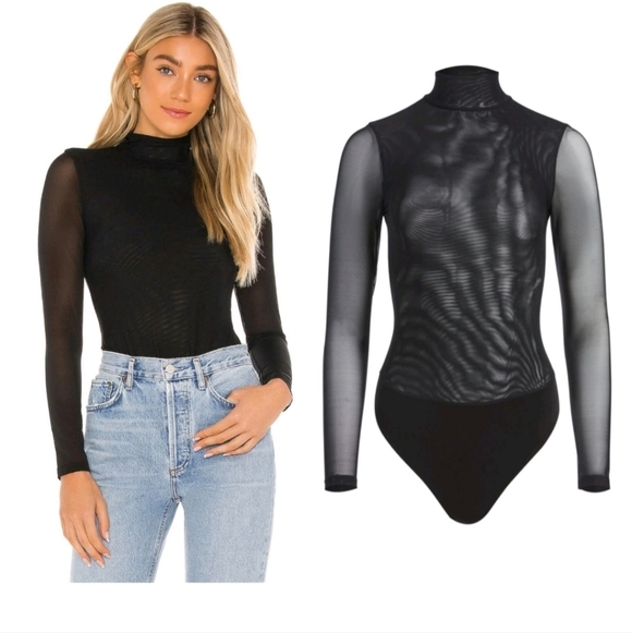 Alice + Olivia Tops - Alice + Olivia Clarinda Turtleneck Long Sleeve Bodysuit Size XL NWT $395